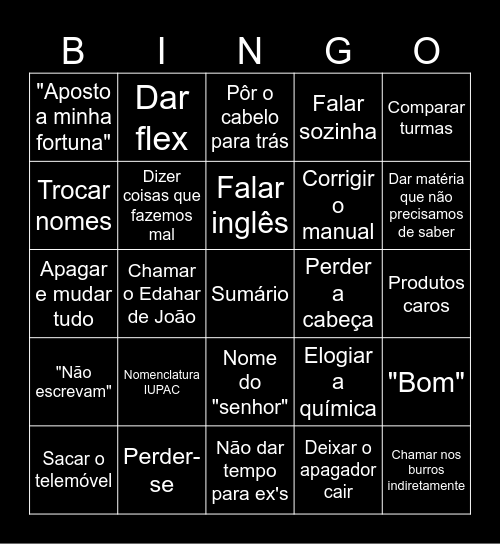 FQ Bingo Card
