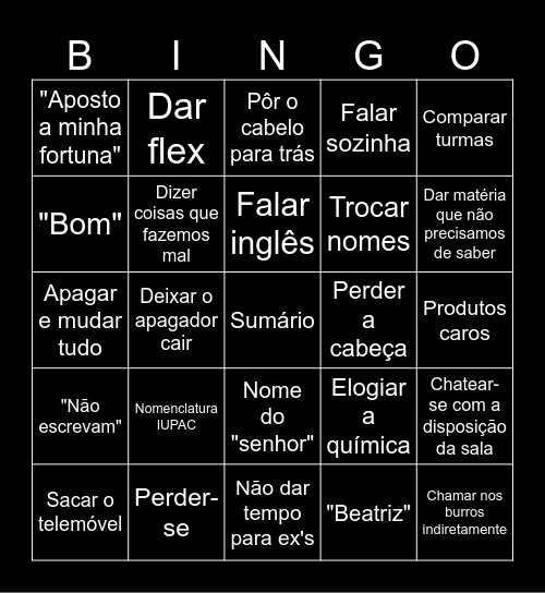 FQ Bingo Card