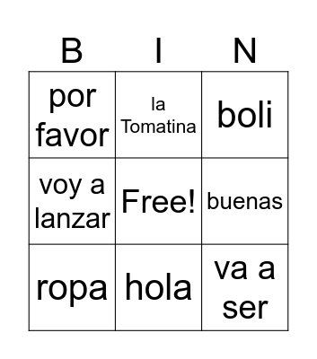 El bingo de la senora Bonneville Bingo Card