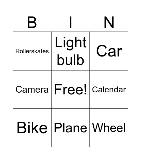 Inventions Bingo Card