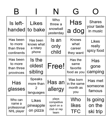 Icebreaker Bingo: Find Someone Who Bingo Card