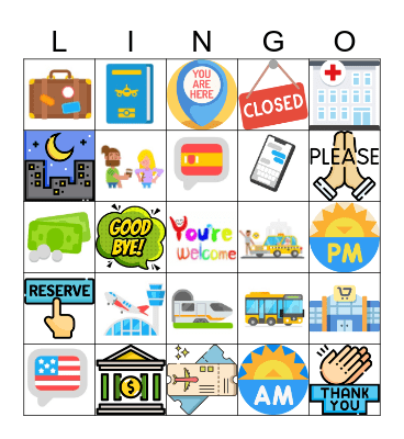 Duolingo Units 2&3 Bingo Card