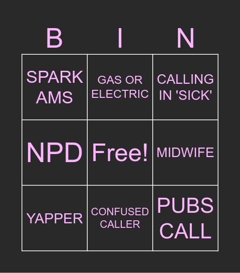 A M S - BINGO Card