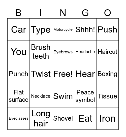 Iconic Signs II Bingo Card