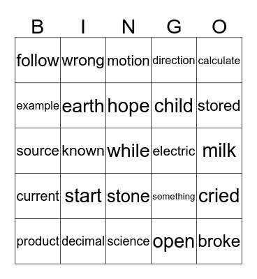 Bingo Card