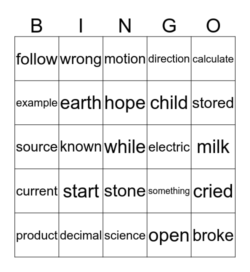 Bingo Card