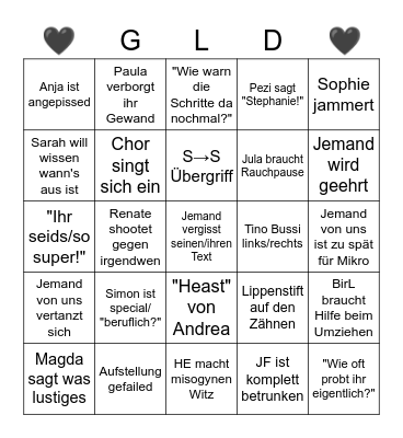 Love, Peace and Shots Bingo Card