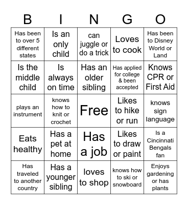 Get to Know Your Audience Bingo Card