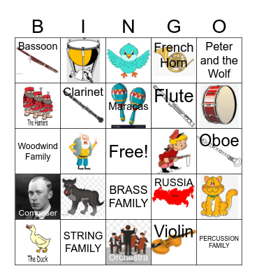 PETER AND THE WOLF Bingo Card
