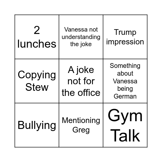 Harry Bingo Card