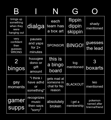 patterrz Bingo Card