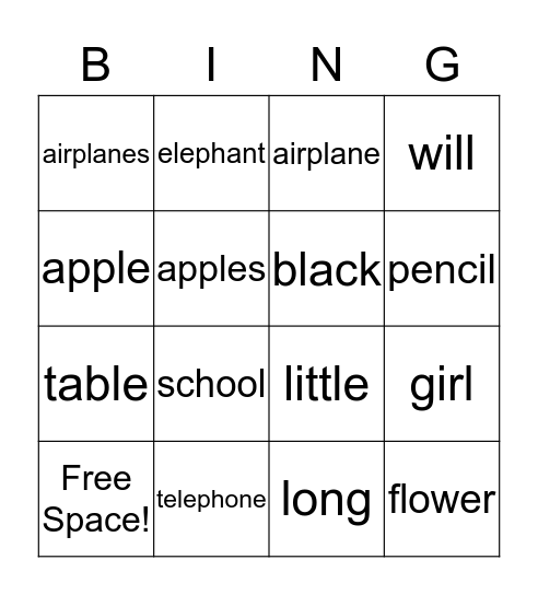 Bingo Card