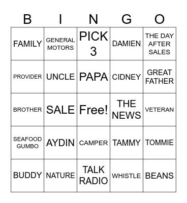 CELEBRATING GEORGE Bingo Card