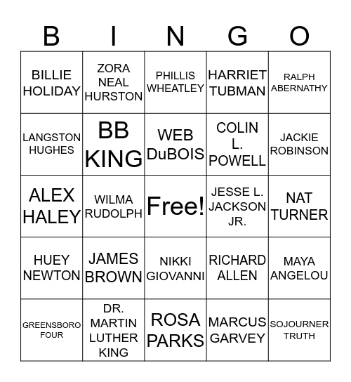 Know Your Roots Bingo Card