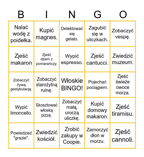 Bingo Bari - Apulia Bingo Card