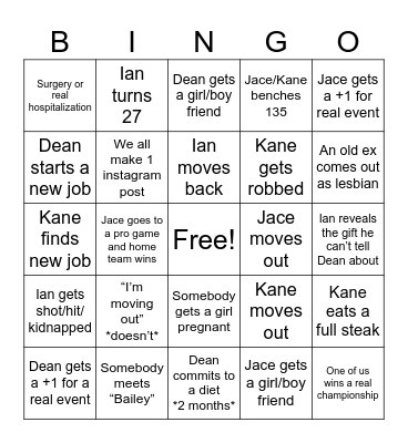 2025 Hates Us Bingo Card