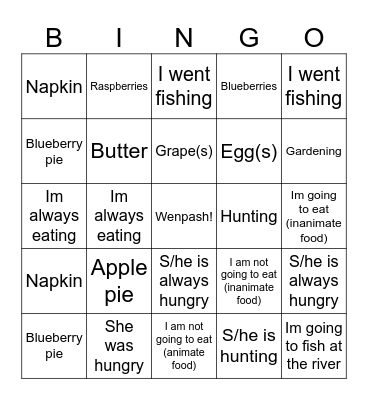 Gbkinaage Bingo Card