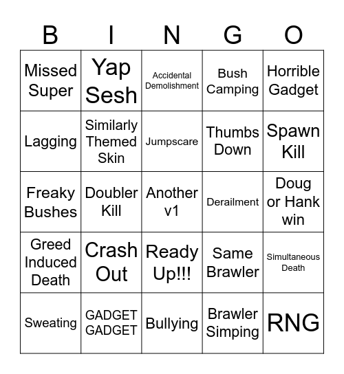1v1v1 Bingo Card