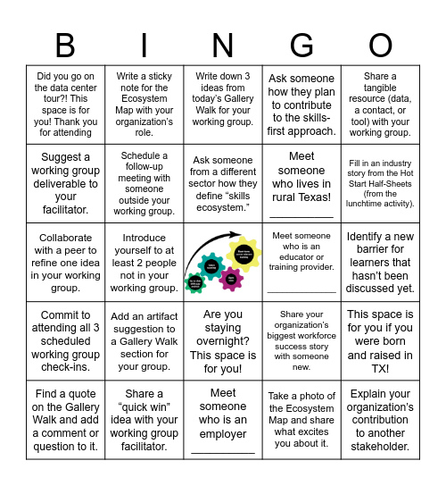 Texas Flywheel Networking Bingo Card