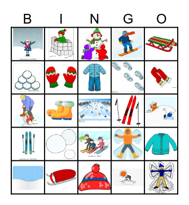 Snow Bingo Card