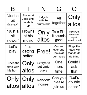 Sergei Bingo Card