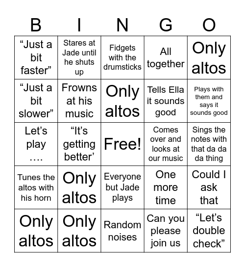 Sergei Bingo Card