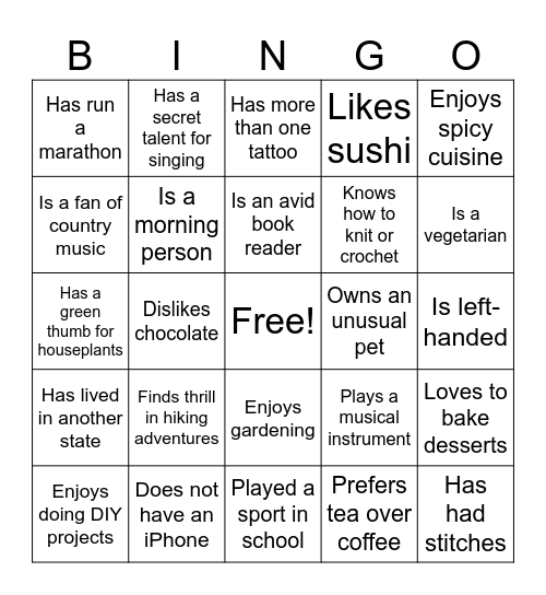 Find a coworker who... Bingo Card
