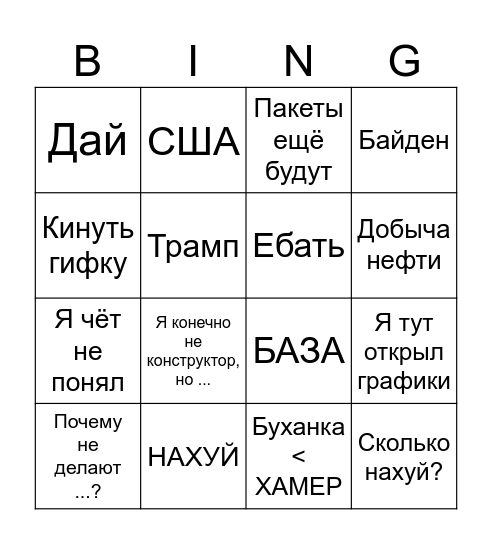 Їжак Bingo Card