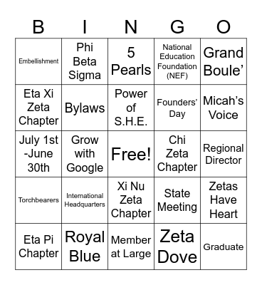 Zingo Bingo Card
