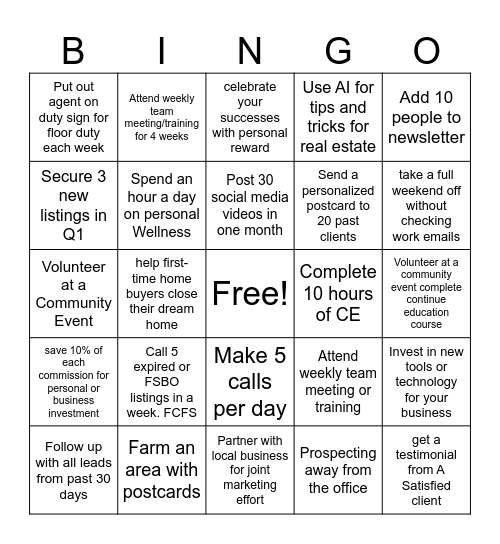 Krissy Bingo Card