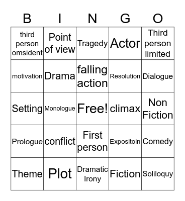 6 wks terms Bingo Card