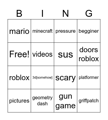 scartch bingo Card