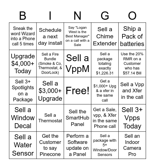 Par-Tee Squad Bingo Card