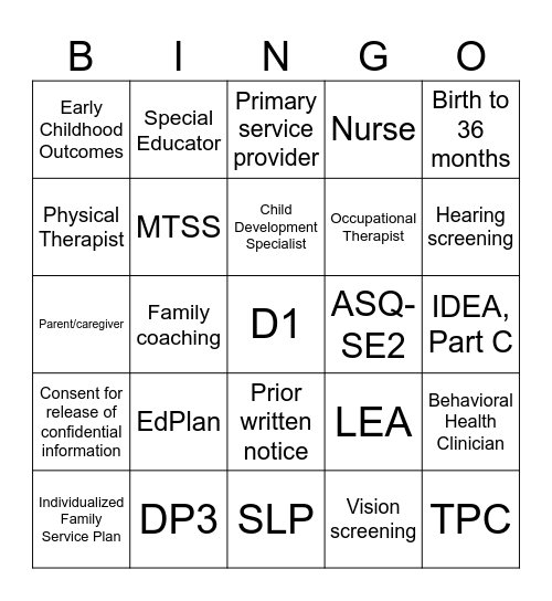 SoonerStart Bingo Card