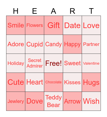Valentine's Bingo Card