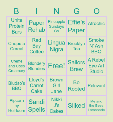 Shop Black Owned Businesses (BOB) Bingo Card