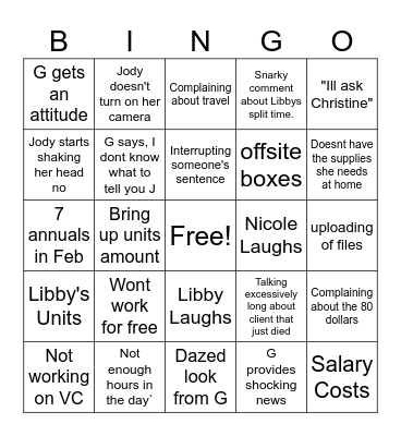 Meeting Bingo Card