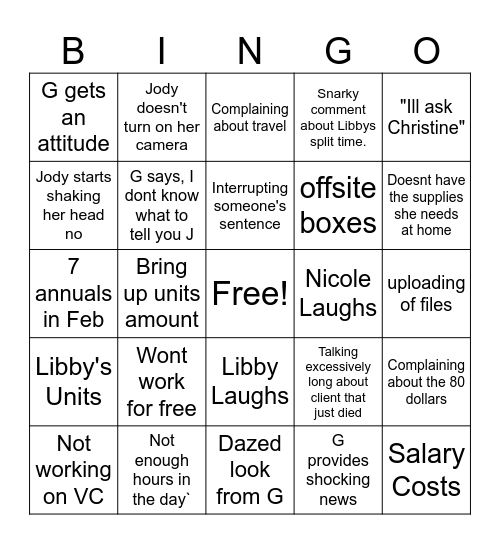 Meeting Bingo Card