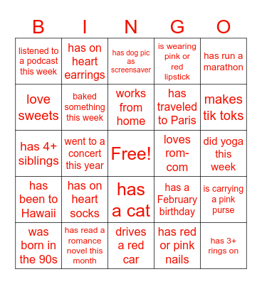 HAPPY GALENTINE'S Bingo Card