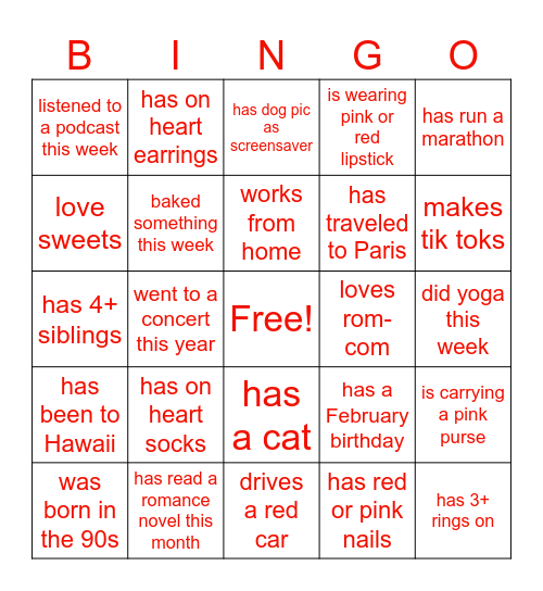 HAPPY GALENTINE'S Bingo Card