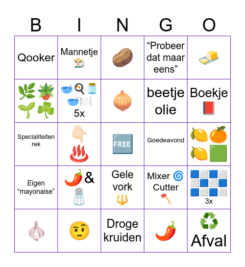 Dagelijkse Kost 2025 Bingo Card