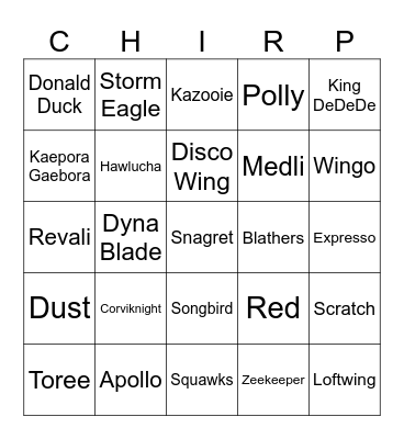 Raptor's Video Game Birds Bingo [Round 1] Bingo Card