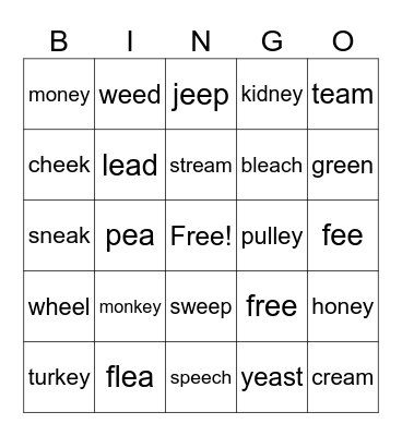Lesson 85 Bingo Card