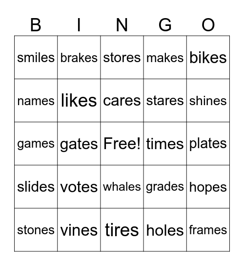 Lesson 23 Bingo Card