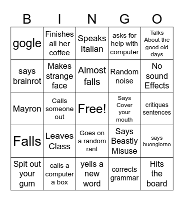 Yardi Bingo Card Bingo Card