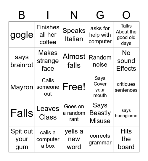 Yardi Bingo Card Bingo Card