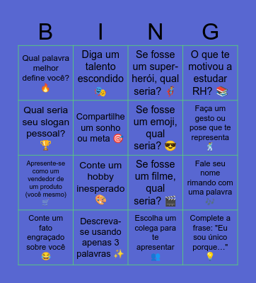 QUEM SOU? Bingo Card