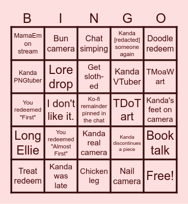 KANDA Bingo Card