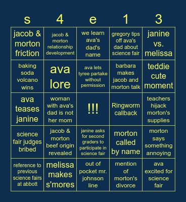 abbott elementary: "science fair" predictions Bingo Card