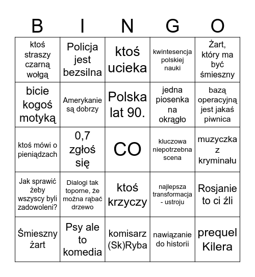 Polska śmierć Bingo Card